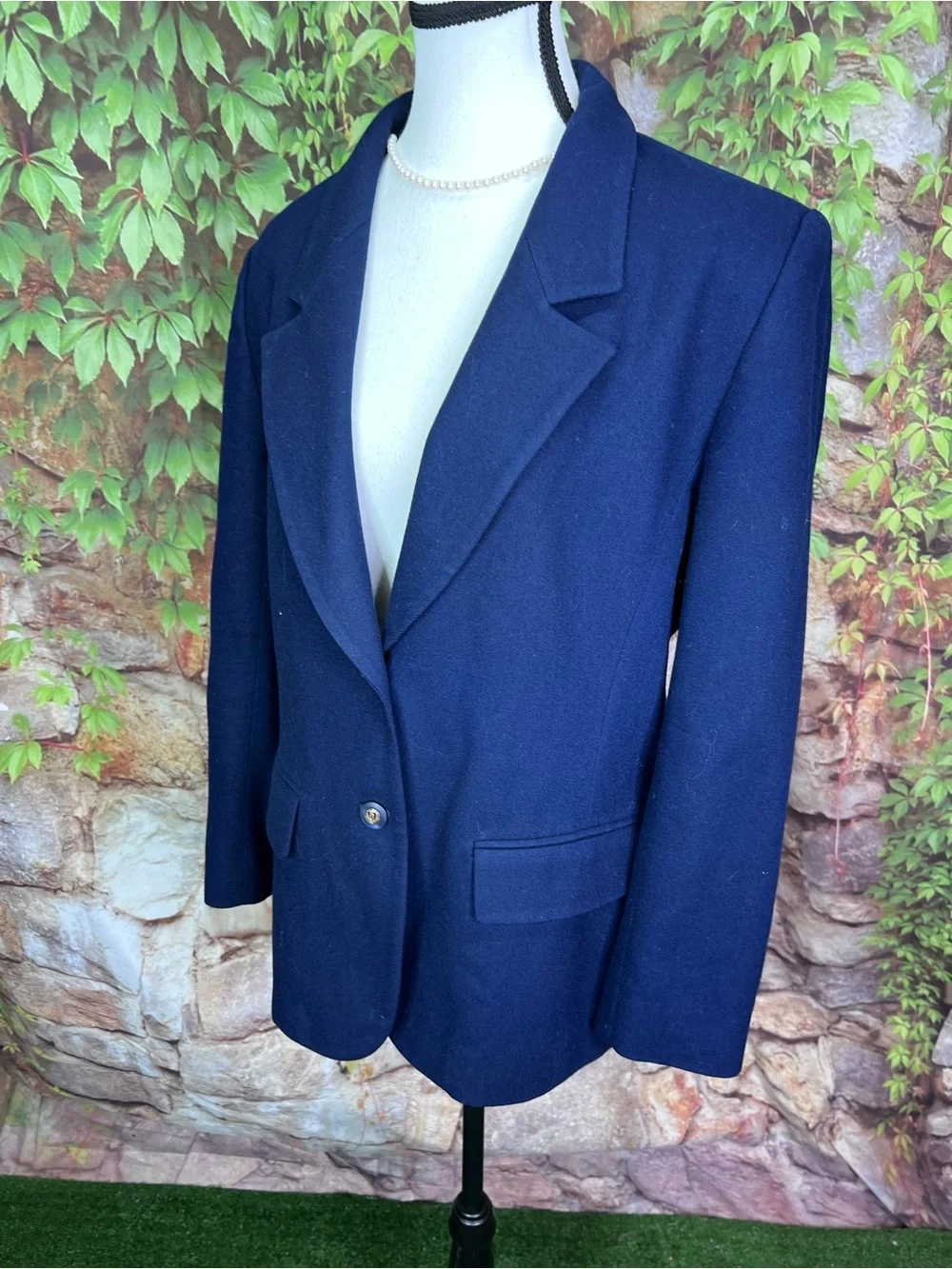 VINTAGE PENDLETON Navy Wool Two-Button Heritage Classic Preppy Blazer, 12P